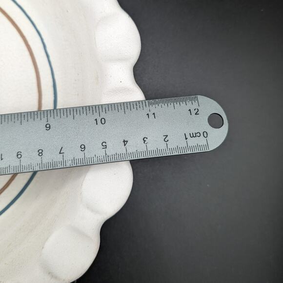 Art Pottery Pie Plate Pan Studio Hand Thrown Scalloped edge signed 11" Kitchen - Picture 9 of 10